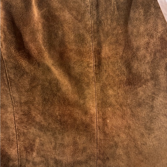 Brown Vintage Korean Suede Mini Skirt - Picture 3 of 7